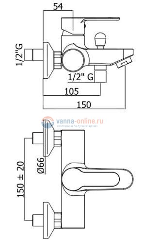 Смеситель Paffoni Blu BLU022CR для ванны и душа