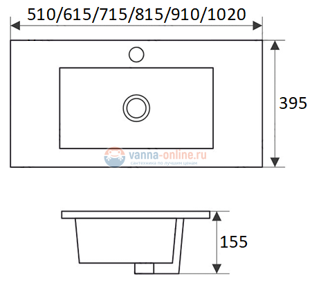Раковина CeramaLux Серия N NYJ 9393-90 врезная, белый Раковина CeramaLux Серия N NYJ 9393-90 врезная, белый