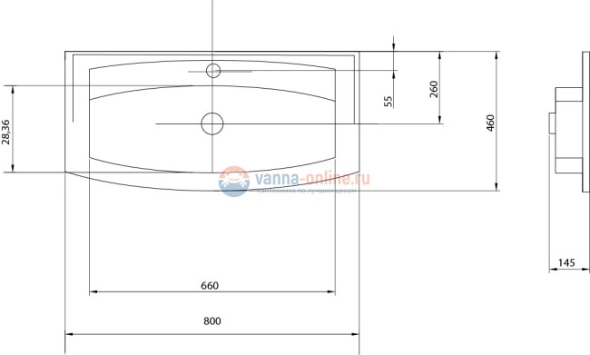 Раковина Акватон Милан 800, 1A704431ML010 Раковина Акватон Милан 800, 1A704431ML010