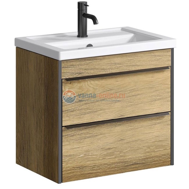 Тумба с раковиной Aqwella Fargo FRG0107DB 70 см с ящиками, дуб балтийский