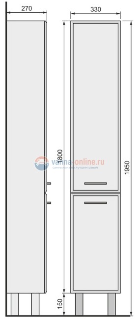 Шкаф-пенал Raval Fest Fes.04.180/N/W, 35 см, белый