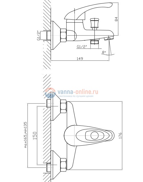 Смеситель Orange Gabi M81-100cr для ванны и душа Смеситель Orange Gabi M81-100cr для ванны и душа