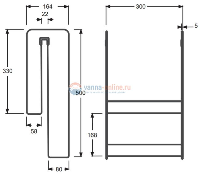 Полка Jacob Delafon Contra E6D070 для душевого уголка