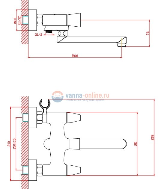 Смеситель Orange Lotos M32-211cr для ванны и душа, хром Смеситель Orange Lotos M32-211cr для ванны и душа, хром
