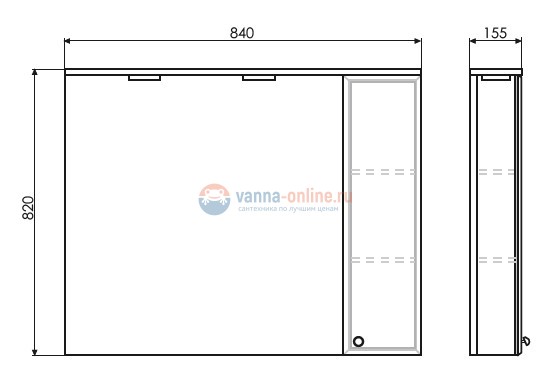 Зеркальный шкаф Comforty Сочи 85 белый глянец, правый Зеркальный шкаф Comforty Сочи 85 белый глянец, правый