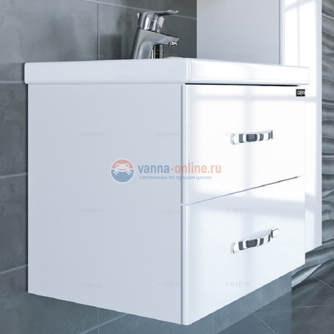 Тумба под раковину СаНта Виктория 60 NEW 700123N подвесная, цвет белый Тумба под раковину СаНта Виктория 60 NEW 700123N подвесная, цвет белый