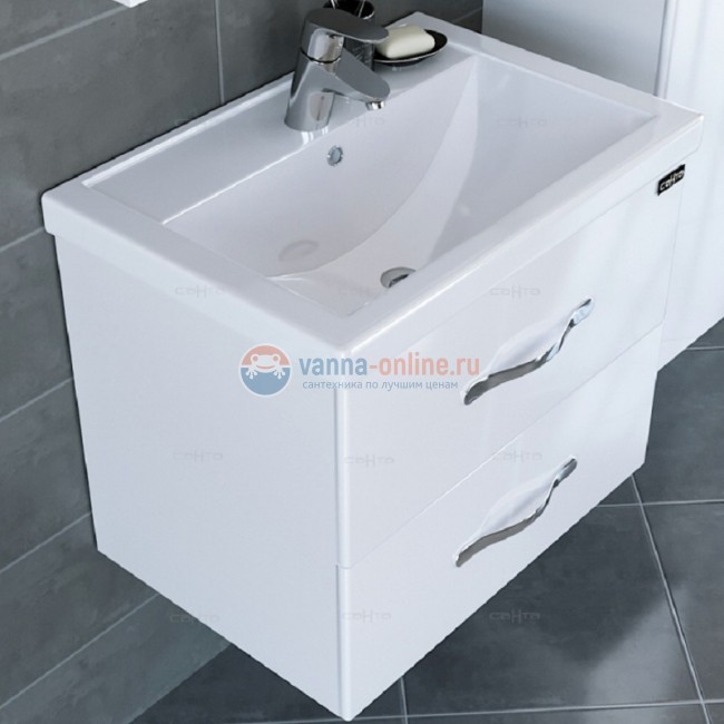 Тумба под раковину СаНта Виктория 60 NEW 700123N подвесная, цвет белый Тумба под раковину СаНта Виктория 60 NEW 700123N подвесная, цвет белый