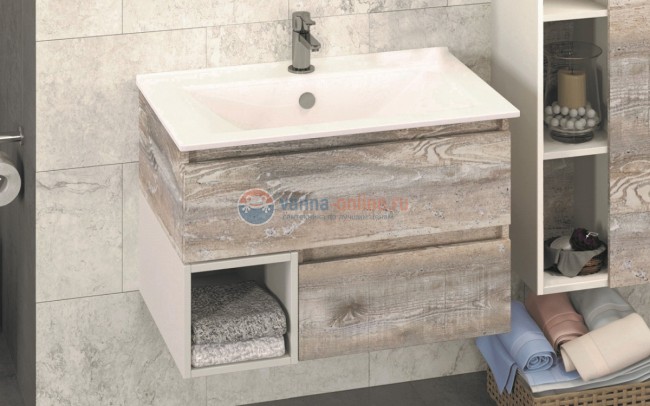 Тумба Comfortу Турин-75 дуб бежевый с раковиной 75E