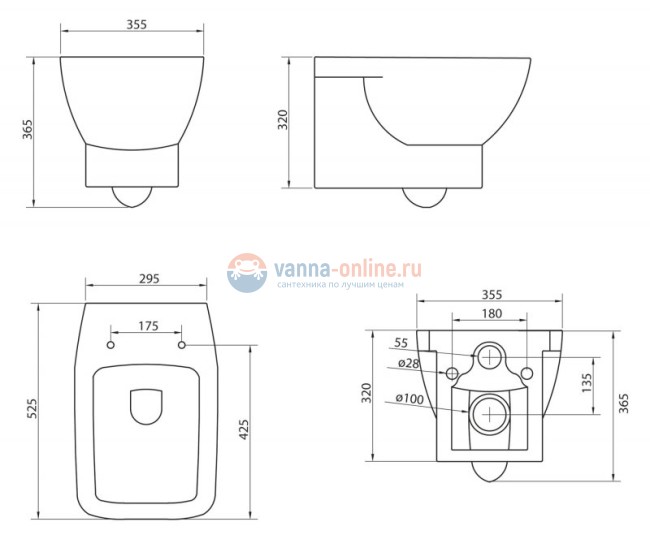 Подвесной унитаз BelBagno Lago BB128CH, безободковый Подвесной унитаз BelBagno Lago BB128CH, безободковый