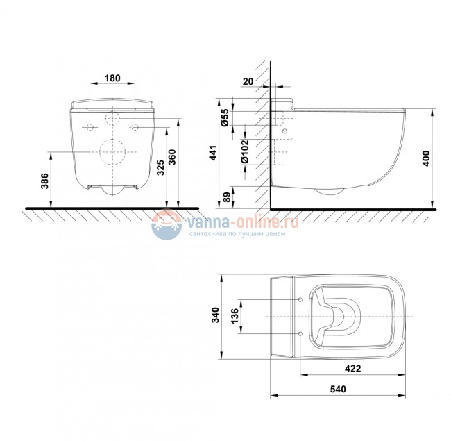 Подвесной унитаз Gala EOS 34172 Подвесной унитаз Gala EOS 34172