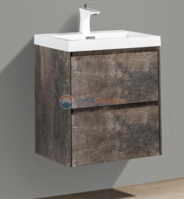 Тумба с раковиной Belbagno Pietra Mini PIETRA MINI-500-2C-SO-PT 50 см, коричневый (Stone)