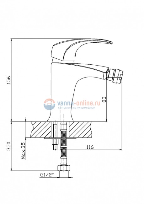 Смеситель Orange Astin M21-031cr для биде Смеситель Orange Astin M21-031cr для биде