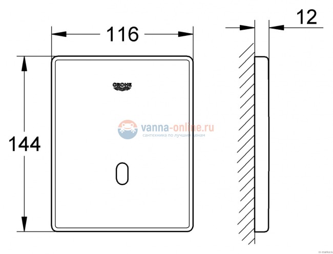 Кнопка смыва Grohe Tectron Skate 37321SD1 нержавеющая сталь