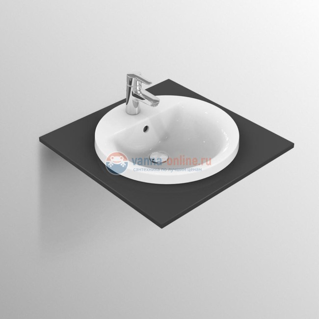 Круглая раковина встраиваемая на столешницу 48 см Ideal Standard CONNECT E504201 Круглая раковина встраиваемая на столешницу 48 см Ideal Standard CONNECT E504201