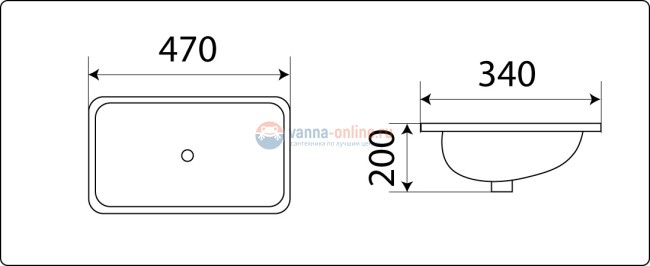 Раковина CeramaLux Серия N NY 540N под столешницу, белый Раковина CeramaLux Серия N NY 540N под столешницу, белый