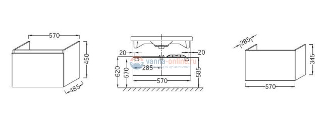 Тумба под раковину Jacob Delafon ODEON UP 60x45 белый