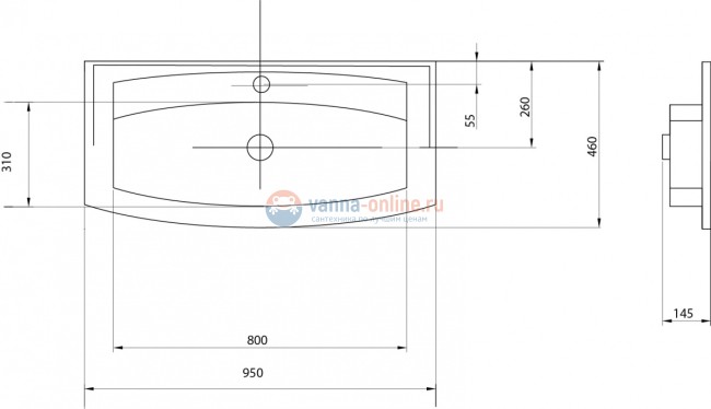 Раковина Акватон Милан 950, 1A704331ML010 Раковина Акватон Милан 950, 1A704331ML010
