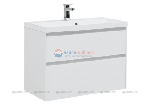 Тумба под раковину Aquanet Гласс 100 00235664, цвет белый