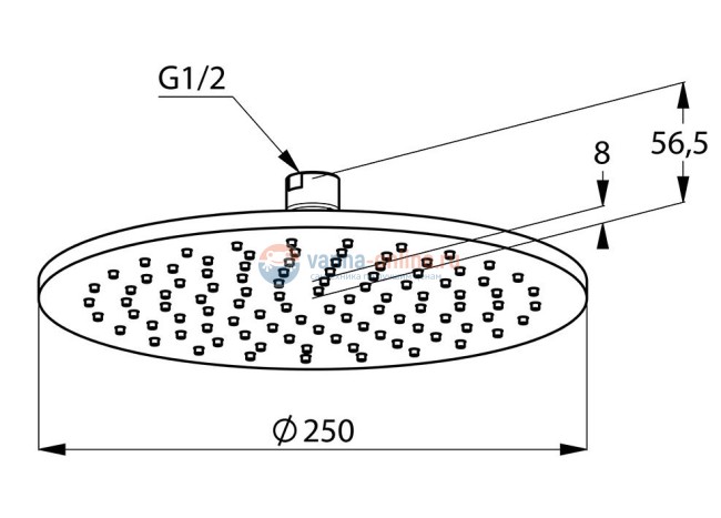 Верхний душ Kludi A-Qa 6432505-00 D25 см круглый, плоский 8 мм, цвет хром Верхний душ Kludi A-Qa 6432505-00 D25 см круглый, плоский 8 мм, цвет хром