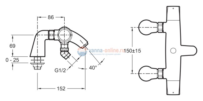Смеситель Jacob Delafon Elevation E18875-CP для ванны/душа Смеситель Jacob Delafon Elevation E18875-CP для ванны/душа