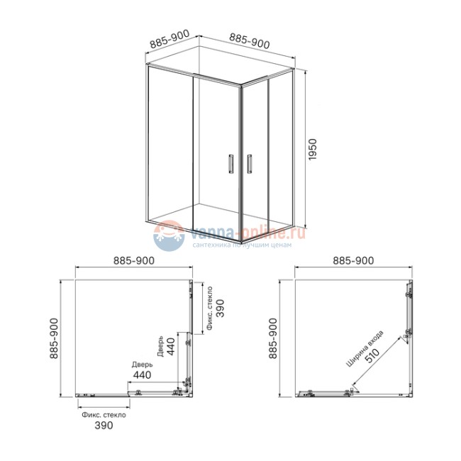 Душевое ограждение Iddis Zodiac ZOD6CS9i23 90 x 90 x 195 см стекло прозрачное, хром Душевое ограждение Iddis Zodiac ZOD6CS9i23 90 x 90 x 195 см стекло прозрачное, хром