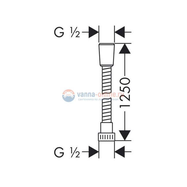 Шланг для душа Hansgrohe Metaflex C 28262000, 1,25 м Шланг для душа Hansgrohe Metaflex C 28262000, 1,25 м