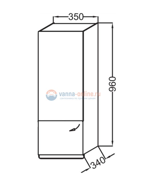 Пенал Jacob Delafon ODEON UP левая 35 см, EB893G-N14, серый антрацит Пенал Jacob Delafon ODEON UP левая 35 см, EB893G-N14, серый антрацит