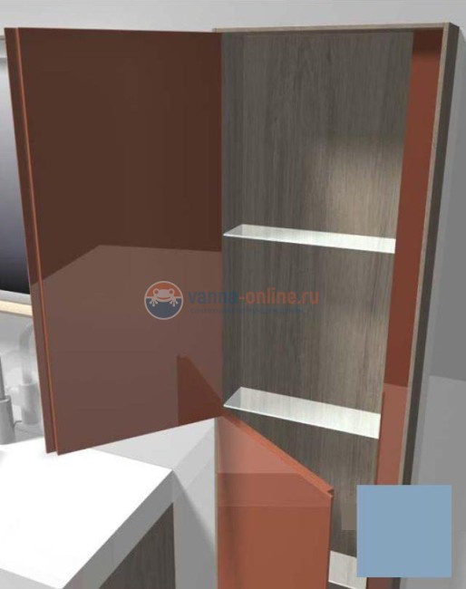 Пенал Jacob Delafon Rythmik Pure EB1774G-M43 40 см, матовый лак аквамарин, левый