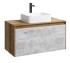 Тумба под раковину Aqwella Mobi 100 см, фасад бетон светлый, корпус дуб балтийский