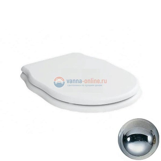 Крышка-сиденье BelBagno Boheme BB115SCW-CRM, деревянное, цвет орех (Noce), Soft close металлическое крепление, петли хром