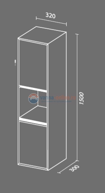 Пенал Sanvit Контур pkontur 30 см подвесной, белый глянцевый Пенал Sanvit Контур pkontur 30 см подвесной, белый глянцевый