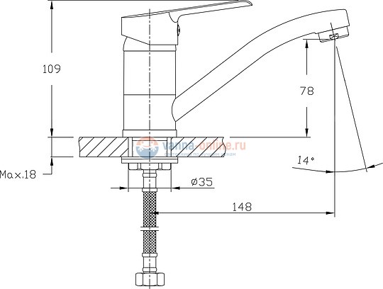Смеситель для раковины Rush Victoria VI7135-26, хром