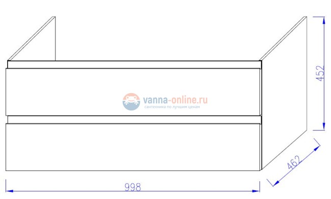 Тумба под раковину Jacob Delafon Madeleine EB2055-J5, 100 см, блестящая белая, левая