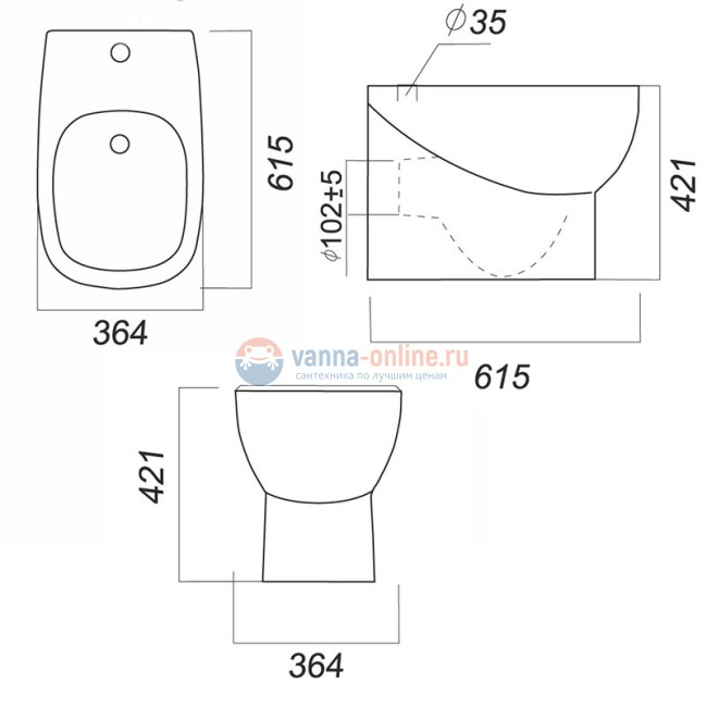 Биде Sanita Luxe Infinity INFSLWB01 напольное Биде Sanita Luxe Infinity INFSLWB01 напольное