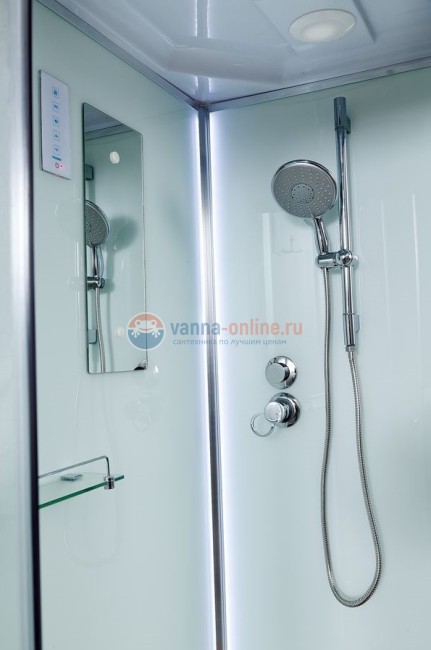 Душевая кабина Deto D D120S LED L/R 120 x 80 см, с крышей и LED подсветкой