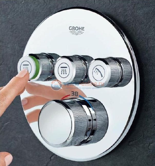 Душевой комплект Grohe Grohtherm 34705000 SmartControl, верхний душ круглый Душевой комплект Grohe Grohtherm 34705000 SmartControl, верхний душ круглый