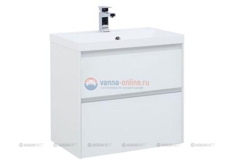 Тумба под раковину Aquanet Гласс 60 00196961, цвет белый