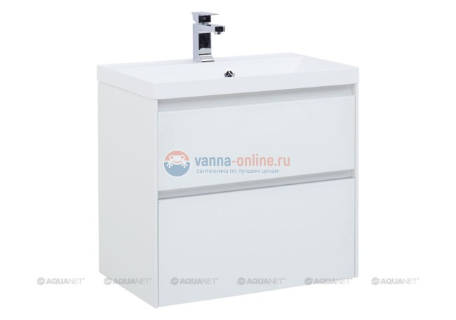 Тумба под раковину Aquanet Гласс 60 00196961, цвет белый