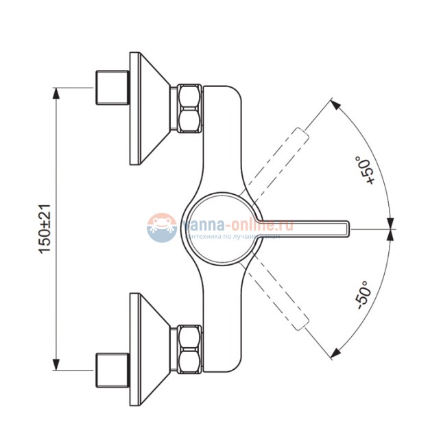Смеситель Vidima Логик (Logik) BA278AA для душа с душевым гарнитуром, хром Смеситель Vidima Логик (Logik) BA278AA для душа с душевым гарнитуром, хром