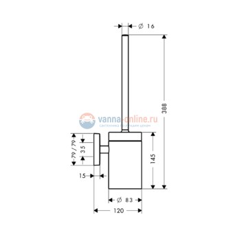Ершик настенный Hansgrohe PuraVida 41505000 Ершик настенный Hansgrohe PuraVida 41505000