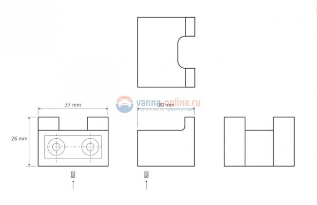 Крючок двойной Bemeta Nero 135006230 3.7 x 3 x 2.6 см, черный Крючок двойной Bemeta Nero 135006230 3.7 x 3 x 2.6 см, черный