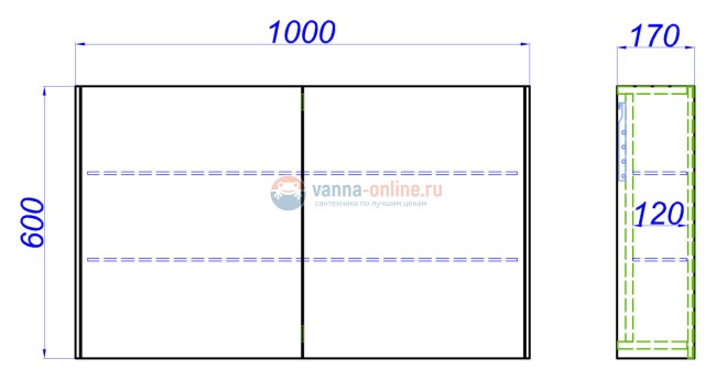 Зеркальный шкаф Aqwella Mobi 100 см, дуб балтийский