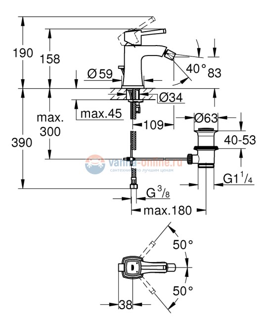 Смеситель Grohe Grandera 23315IG0, хром/золото Смеситель Grohe Grandera 23315IG0, хром/золото