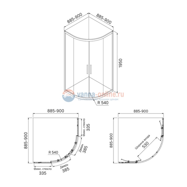 Душевое ограждение Iddis Zodiac ZOD6CR9i23 90 x 90 x 195 см стекло прозрачное, хром Душевое ограждение Iddis Zodiac ZOD6CR9i23 90 x 90 x 195 см стекло прозрачное, хром