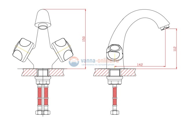 Смеситель Orange Classic R M73-021cr для раковины Смеситель Orange Classic R M73-021cr для раковины