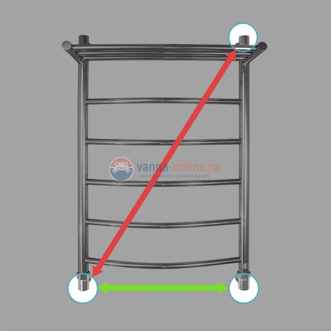 Полотенцесушитель водяной Energy Classic Modus 800x500, ширина 56 см, высота 83 см
