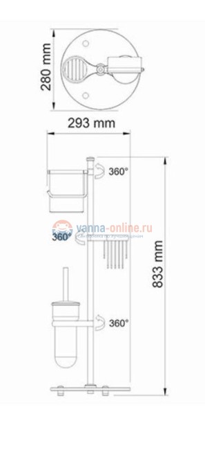 Стойка WasserKraft К-1246 напольная, комбинированная