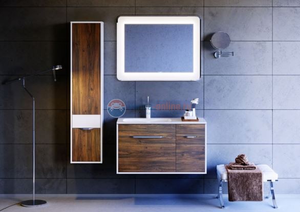 Тумба с раковиной Aqwella Malaga 900 Mal.01.09 L/R/CD, цвет - крафт темный