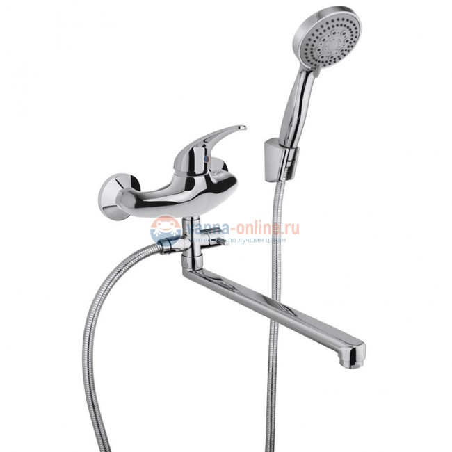 Смеситель для ванны Paini Smile с длинным изливом с аксессуаром Смеситель для ванны Paini Smile с длинным изливом с аксессуаром