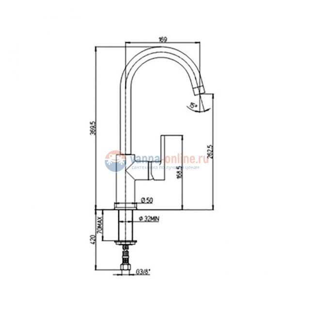 Смеситель для кухни Paini Arena высокий